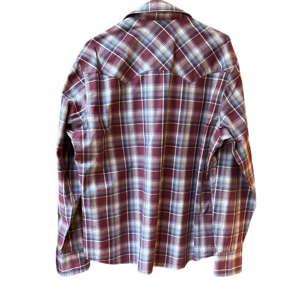 Wrangler Western Shirt Pearl Snaps Long Sleeve L - Picture 7 of 11